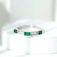 thumbnail image 5 of Rosec Jewels Stackable Green Emerald and Diamond Ring in Prong Setting (AAA Quality), 18K White Gold, US 5.00, 5 of 8