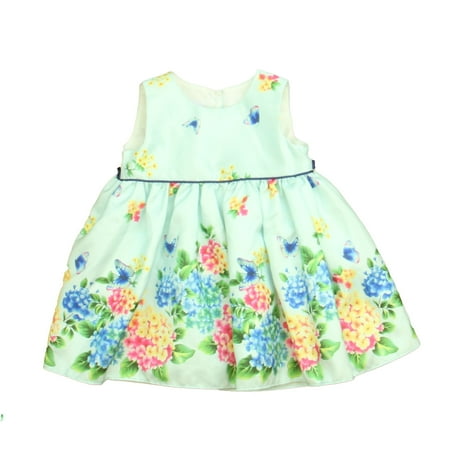 

Pre-Owned Petite Frais Girls Blue | Green Floral Special Occasion Dress size: 9 Months (Good)