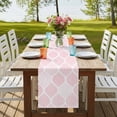 thumbnail image 4 of Table Runners 90 Inches Long Dress Scarves, Pink Geometric Farmhouse Coffee/Dining/Kitchen Table Runner for Living Room, Morocco Modern Simple Abstract Aesthetic 13x90 Inch, 4 of 9