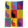 thumbnail image 3 of Ambesonne Peace Tablecloth Rectangular Table Cover, Ying Yang Hippie, 60"x90", Multicolor, 3 of 4