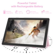 Android 15 Tablet 10 inch Tablets with Case, 12GB RAM + 64GB ROM (Expand to 1TB), Quad Core Processor Tablets, 5G WiFi 6, BT5.0, 1280x800 IPS Touch Screen, 6000mAh Battery, 8MP Dual Camera, Pink
