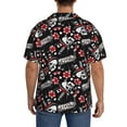 thumbnail image 5 of Disketp Men's Hawaiian Vintage Skull Casino Print Shirts Button Down Holiday Beach Shirts-Medium, 5 of 7