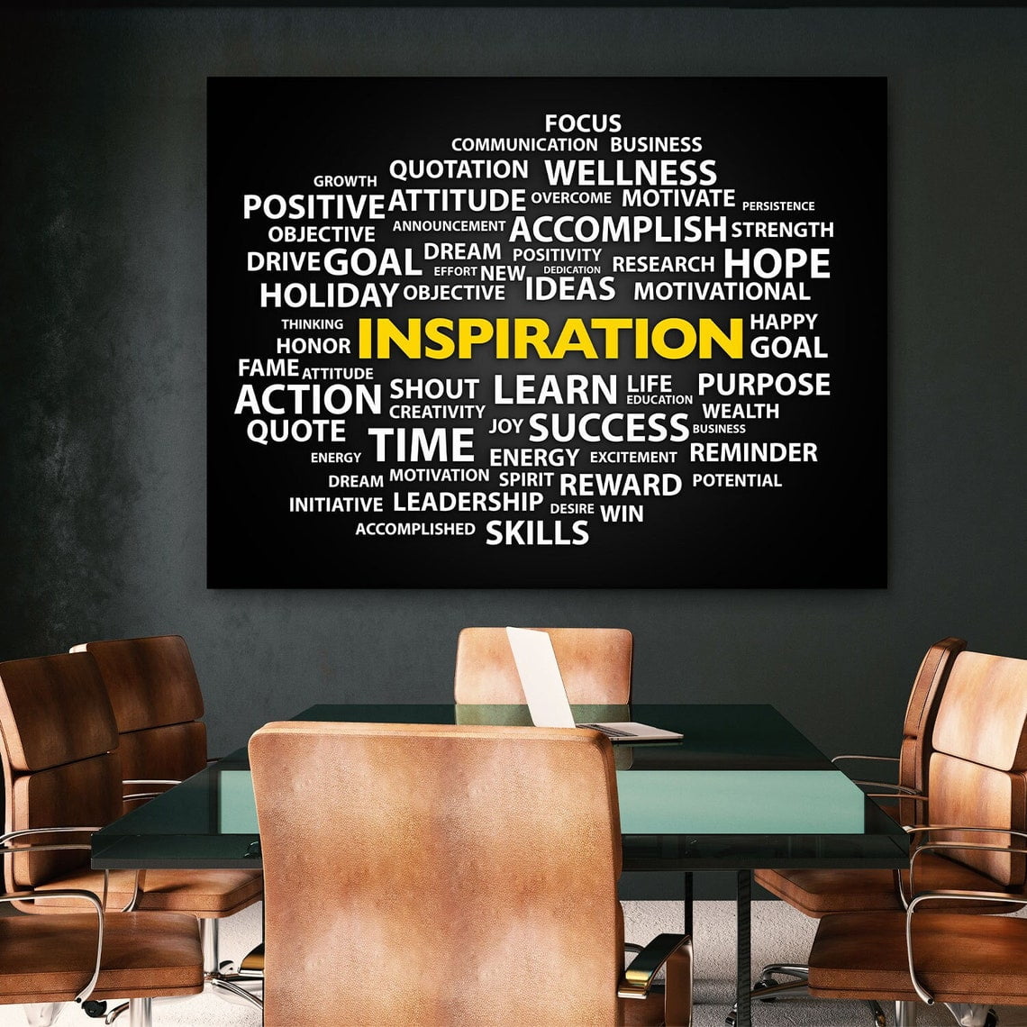 Motivational Wall Art Inspiration Words Cloud Trendy Office And Gallery Wall Decor
