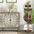 thumbnail image 5 of VineSparkle Floral Carved Buffet & Sideboard Cabinet,Elegant Accent Cabinet with Adjustable Shelves, Solid Wood Legs & Intricate Handles for Dining Room,living room Storage, 5 of 11