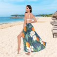 thumbnail image 6 of FORMRS Womens Long Sarong Beach Wrap Semi-Sheer Bikini Skirt Bathing Swimsuit Cover Up, Orange Fruit, 6 of 7