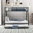 Harper & Bright Designs Metal Bunk Bed with Trundle, Twin Over Twin
