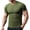Army Green, variant on WIZUTIZ Mens Henley Shirts Stretch Ribbed Short Sleeve Shirt Quarter Button Shirts Slim Fit Muscle Shirt Athletic Running Tee