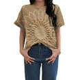 thumbnail image 2 of Endives Women's Short Sleeve T-Shirt Round Neck Printed T Shirt Womens Tops Spring Summer, 2 of 4