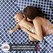 Lux Decor Collection Queen Bed Sheets, Premier 1800 Series 4 Pc Deep Pocket, Wrinkle, Fade, Stain Resistant Bedding Sheets Set, Navy Blue