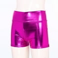 thumbnail image 3 of Miutii Women's Shiny Metallic Wetlook Jazz Hip Hop Dance Shorts Rave Festival Fancy Dress Booty Hot Pink XL, 3 of 9