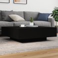 thumbnail image 1 of vidaXL Table Basse Noire 100x100x31 cm Bois Reconstitué, 1 of 5