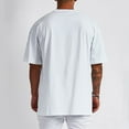 thumbnail image 4 of FINALGANG Men Versatile T-Shirts Solid Color Half Sleeve O-Neck Oversized Tshirts Stylish Top Relaxed Fit Activewear, 4 of 5