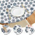 thumbnail image 4 of Blue Christmas Snowflake Pattern Round Fitted Tablecloth with Elastic Edge,Dining Table Cover Waterproof,Outdoor Round Tablecloth for Camping,Dining,Indoor and Outdoor, 4 of 7