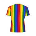thumbnail image 6 of T Shirt For Men Sports Rainbow Print T-Shirts Trending Colorful Stripes Beach Tees O Neck Retro Grap, 6 of 7