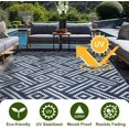 thumbnail image 3 of Tapis d'Extérieur Tapis d'Extérieur en Paille Plastique pour Patio Tapis Réversible d'Extérieur pour Camping Terrasse VR x Tapis de Zone Balcon Porche Cour Arrière et, 3 of 9