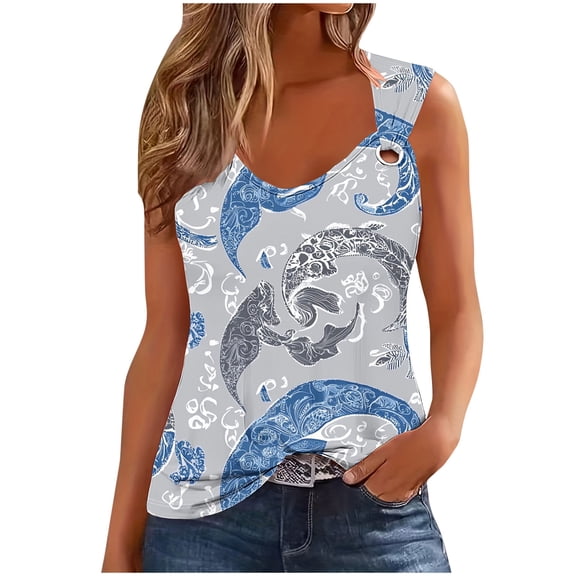 Vetsdori Womens Sleeveless Tank Tops Camisole Loose Fit Shirts Casual Summer Pullover Work,Lightweight Tops for Women V Neck