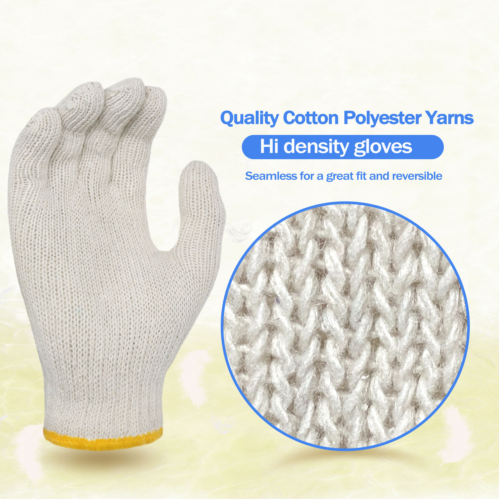 EvridWear 10 Pairs White Cotton Polyester Work Gloves photo 7