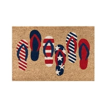 Door Mat Durable Heavy Duty Door Mat Independence Day Welcome Doormat 4th of July Coir Doormat with Non Slip Backing July Fourth USA Slippers Print Mat Easy to Clean Entry Mat for Front Porch 16x24In