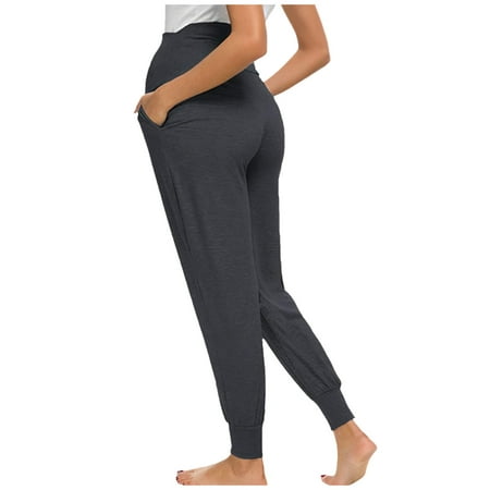 

Fragarn Maternity clothes Women s High Elasticity Pregnant Supporting Abdomen Pockets Sports Yoga Pants
