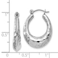 thumbnail image 3 of Auriga Fine Jewelry 14K White Gold Hammered Hoop Earrings for Women, 3 of 5