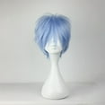 thumbnail image 2 of Unique Bargains Human Hair Wigs for Women with Wig Cap Straight Hair 13" Short Blue Wigs, 2 of 6