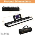 thumbnail image 6 of Glarry 88-Key Foldable Digital Electronic Piano Portable Keyboard with Handbag, Bluetooth, Black, 6 of 8