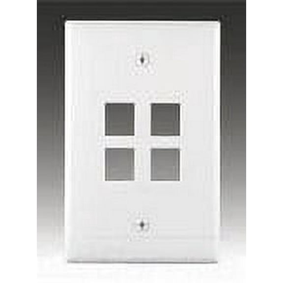 Cooper Wiring Devices 5540W-MSP 4 Port Flush Modular Wallplate, White