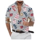thumbnail image 5 of Camisa informal de manga larga con botones para hombre, con estampado 3D de muñeco de nieve navideño, para exteriores, ropa para hombre, día de Navidad 2024, 5 of 5