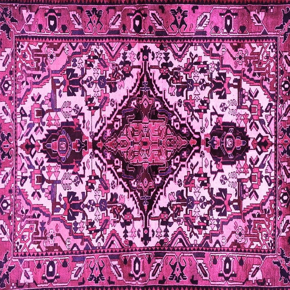 Ahgly Company Indoor Square Persian Pink Traditional Area Rugs, 4' Square