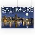 thumbnail image 3 of Baltimore, Maryland, Skyline at Night (24x36 Giclee Gallery Art Print, Vivid Textured Wall Decor), 3 of 3