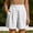 White, variant on Women's Casual Solid Color Cotton Linen Shorts Pleated High Waist Wide Leg Summer Elastic Comfy Trendy Shorts with Pockets White