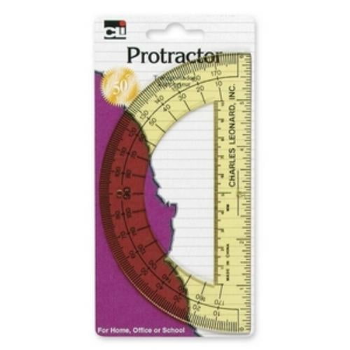 Cli 6" Open Center Protractor Plastic Clear Charles Leonard Leo-77106 (leo77106) by Charles Leonard
