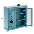 thumbnail image 3 of Pemberly Row Drawers & Doors Buffet Sideboard Table Kitchen Storage Cabinet-Blue, 3 of 11