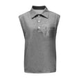 thumbnail image 2 of LISTHA Big and Tall Tank Tops for Men Henley Distressed Washed Sleeveless Summer Tee Vintage 2025 Casual T-Shirt with Pocket Gray 3XL, 2 of 4