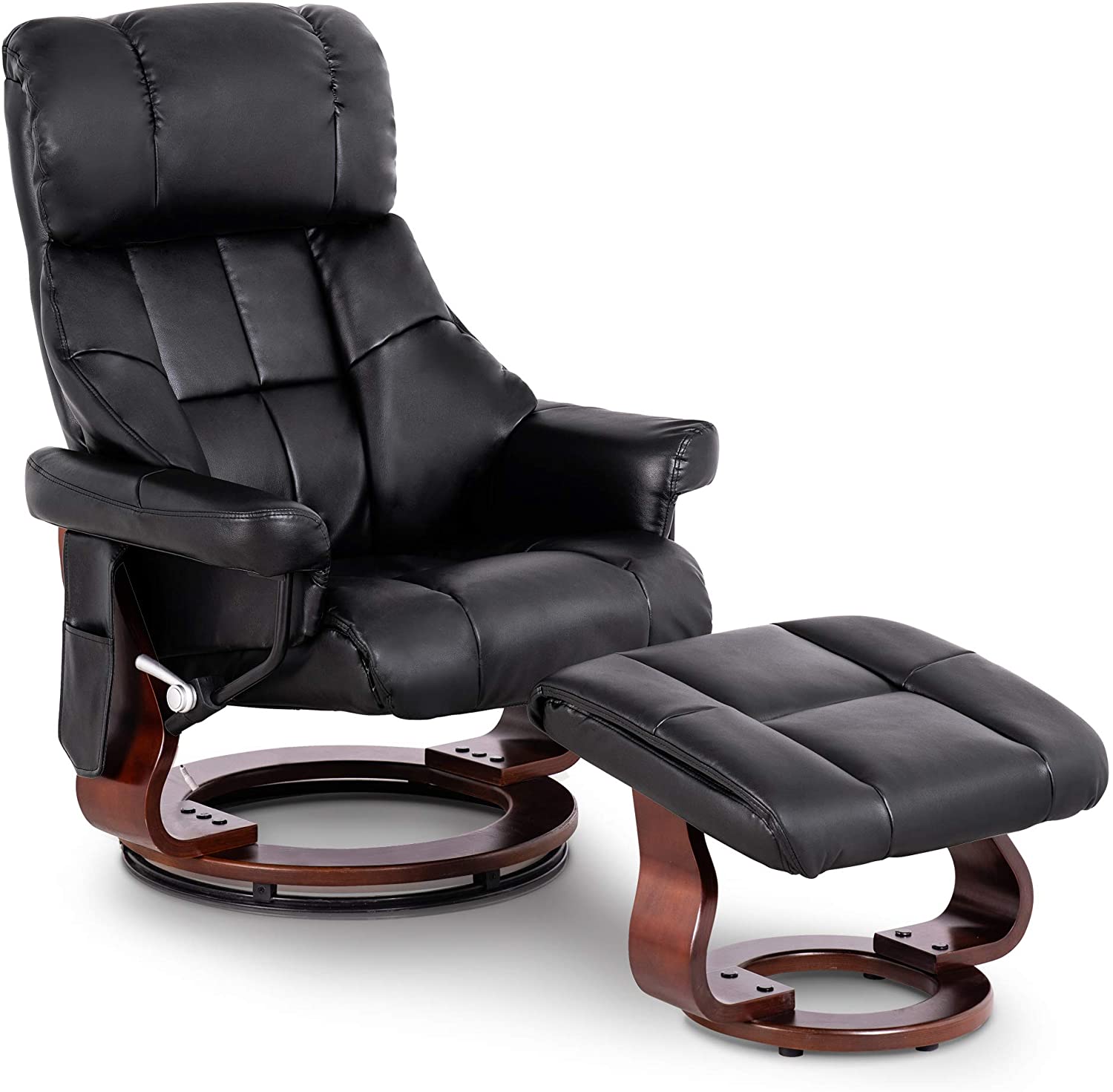 Mcombo Recliner with Ottoman Reclining Chair with Vibration Massage
