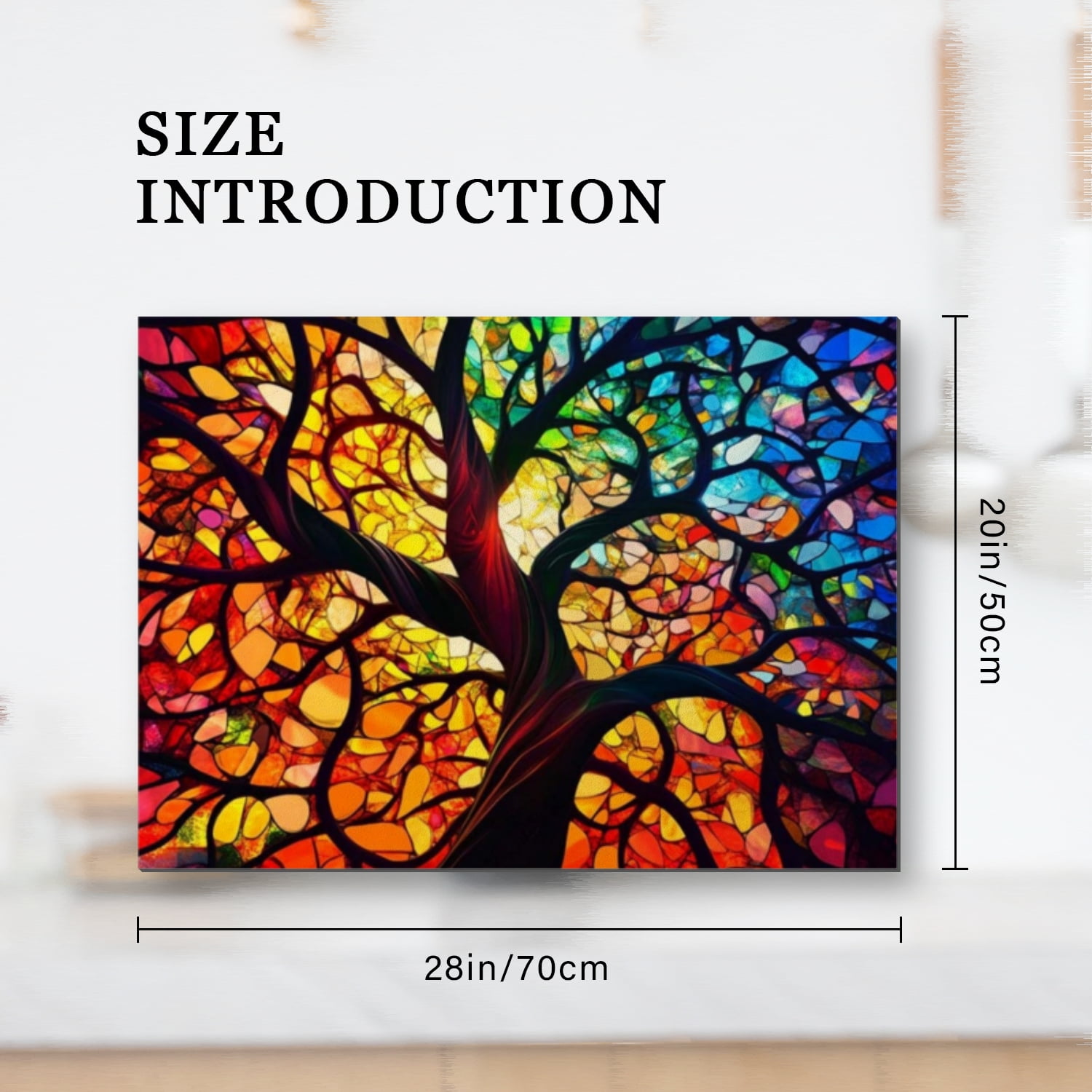 Square Stovetop Covers for Electric Stove, Tree Print Colorful Non-slip Foldable Electric Stove Burner Covers, Glass Induction Cooktop Protector Mat for Kitchen RV (28×20 Inch)