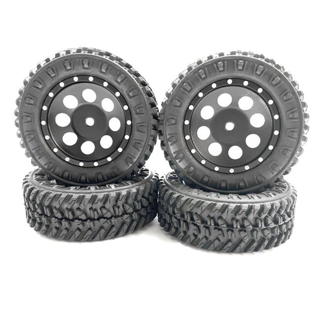 Tholdsy RCGOFOLLOW 4 Uds llantas de plástico resistentes al desgaste llantas para 1/24 Rc llantas neumático FMS FCX24 RC pieza de coche Kits de construcción modelo Negro