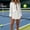 White, variant on Women's Tie Front Romper Dress Long Sleeve V-Neck Ruffle Hem Casual Summer Short Jumpsuit for Beach