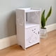 thumbnail image 4 of Mesa de noche | Mesa auxiliar de madera blanca | Organizador para dormitorio y lado de la cama | Mesa pequeña para esquina | Estante de almacenamiento | PVC duradero | Compacta 18.7x9.84x7.48 in | 1, 4 of 6