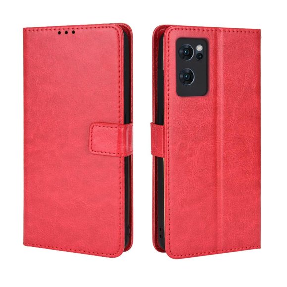 Funda tipo libro para OPPO Reno 7 5G, cartera todo‑en‑uno, funda multifuncional con tarjetero y correa de muñeca desmontable