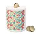 thumbnail image 3 of Paisley Piggy Bank, Retro Style Patterns and Flowers in Design Detailed Print, Ceramic Coin Bank Money Box for Cash Saving, 3.6" X 3.2", Turquoise Pink Cream, by Ambesonne, 3 of 4