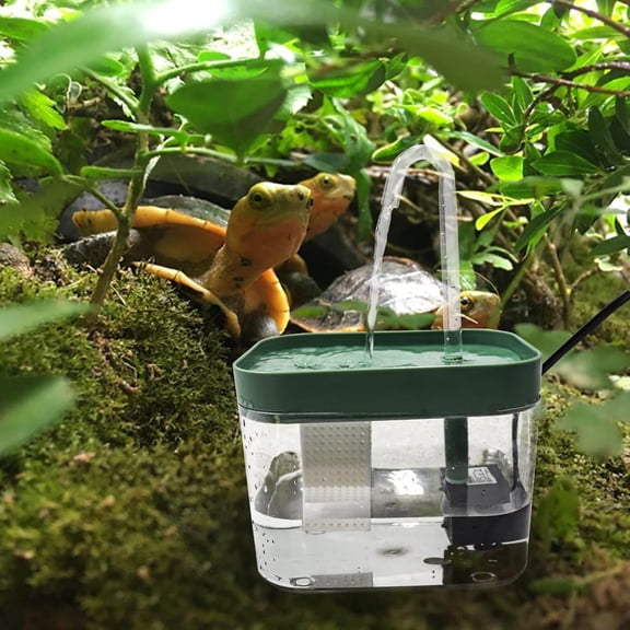 Reptile Water Bowl with Filtration System, Lizard Drinking Fountain, Tank Accessories, Habitat Waterfall for Bearded Dragon, Leopard Gecko, Chameleon, Snake