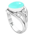 thumbnail image 2 of 925 Sterling Silver Ring Aqua Chalcedony Handmade Jewelry, 2 of 9