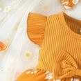 thumbnail image 4 of Yindaity Baby Girl Romper Flower Dress Dresses Lace Ruffle Festival Clothes With Headband For 3 6 9 12 18 Months New Born Baby Girls Gift (Yellow,18-24 Months), 4 of 6