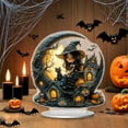 thumbnail image 3 of Halloween Decorations Qwtwty Halloween Pumpkin House And Witch Romantic Scene Flat Acrylic Table Decoration, 3 of 9