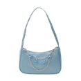 thumbnail image 2 of Bolso de hombro Hugo para mujer y niña informal PU axilas fiesta Azul monedero de paja, 2 of 8