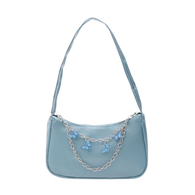 Bolso de hombro Jinwen Monedero de paja Azul