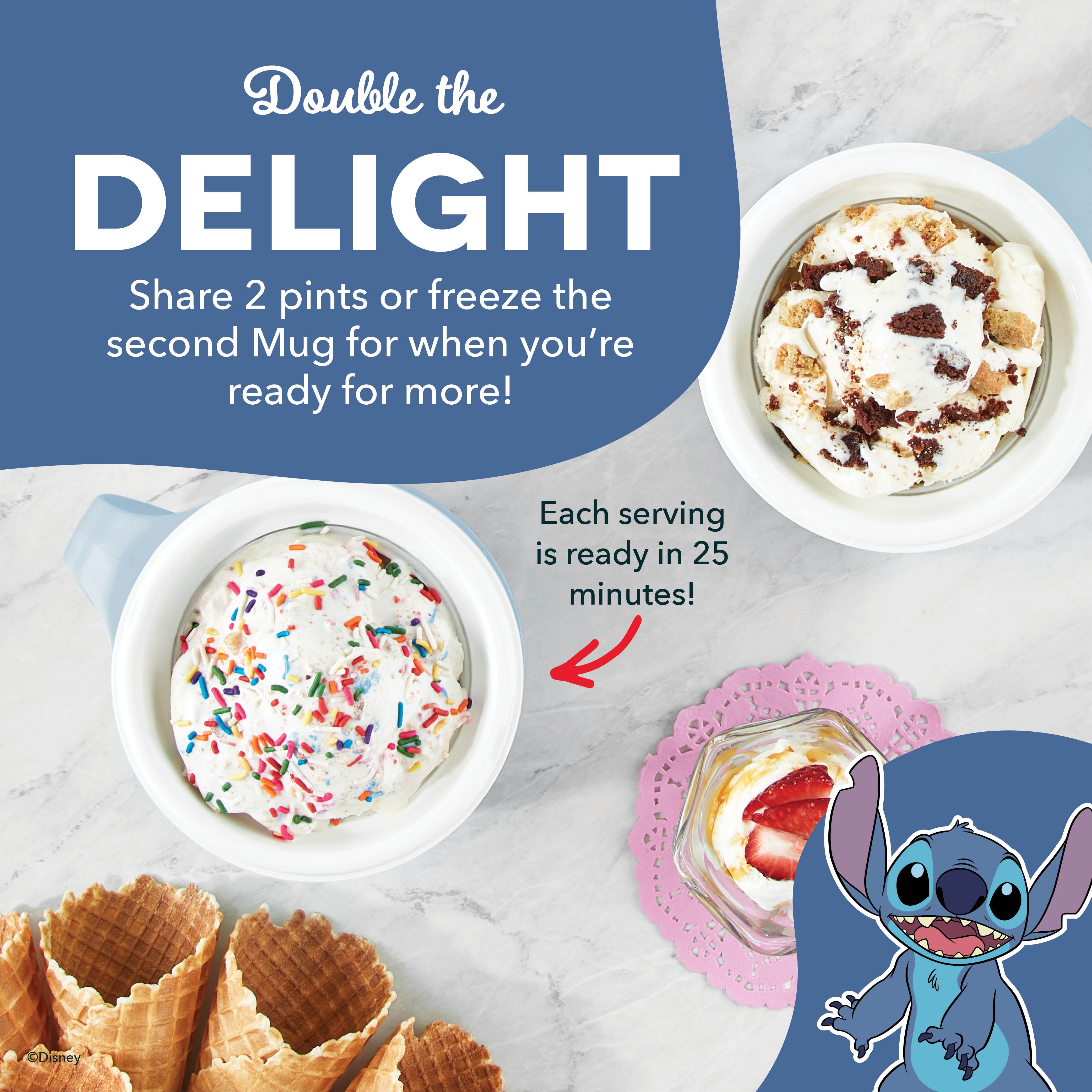 Disney | Dash Stitch My Mug Ice Cream Maker Bundle