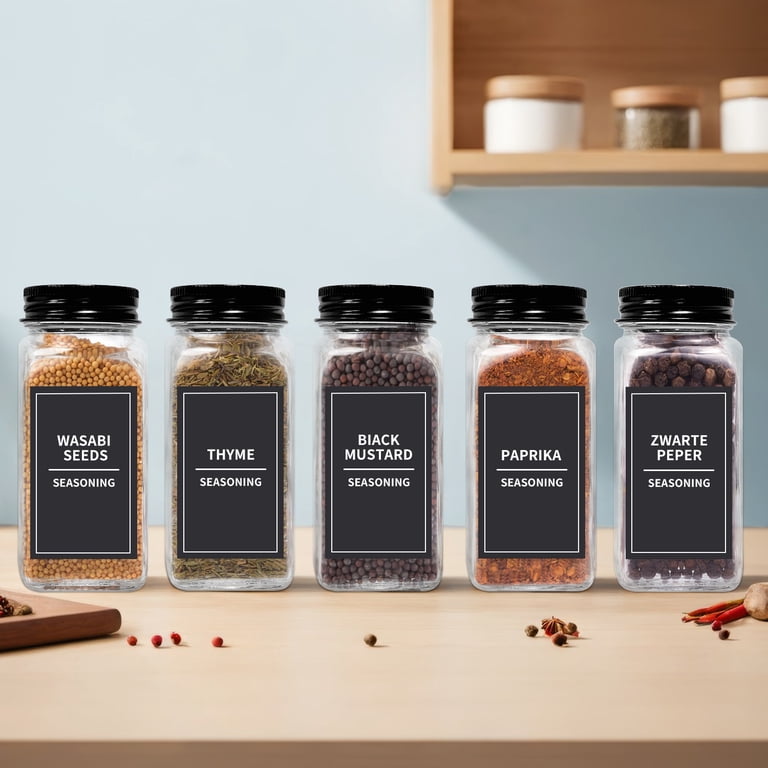 Enroslu 12-Piece Glass Spice Jar Set with Shaker Lids and Funnel photo 7