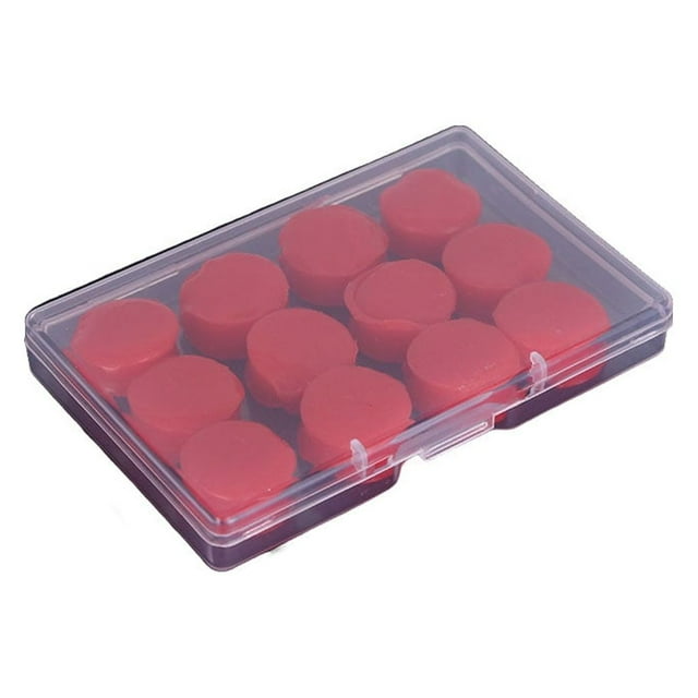 Yuarrent 12 Uds. De tapones para los oídos de silicona, equipo de protección de Color Simple, resistente al agua, natación, baño, Cubiertas para muebles de jardín Rojo